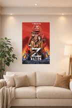 Poster Art B07NZL1JBC in a bright living room above a beige sofa.