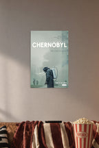 Poster Art B07R6NV7C4 in a cozy movie room above a brown sofa with popcorn.