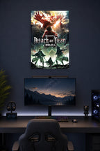 Poster Art B07SKMKW34 in a gaming desk setup above a monitor.