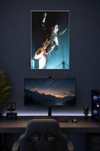Prince-Birmingham 1995 Music in a gaming desk setup above a monitor.