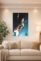 Prince-Birmingham 1995 Music in a bright living room above a beige sofa.
