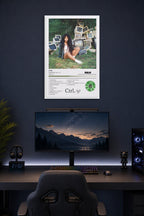 RCA Crtl Album Wall Art Poster in a gaming desk setup above a monitor.