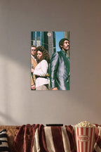 Richard Roundtree Urban Scene in a cozy movie room above a brown sofa with popcorn.
