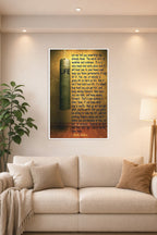 Rocky Balboa Motivational Quote in a bright living room above a beige sofa.