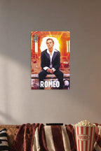 Romeo & Juliet Movies in a cozy movie room above a brown sofa with popcorn.