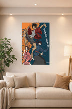 Samurai Champloo in a bright living room above a beige sofa.