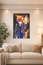 Shoto Todoroki My Hero Academia in a bright living room above a beige sofa.