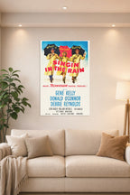 Singin' in The Rain Movies in a bright living room above a beige sofa.