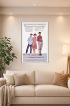 Sixteen Candles Movie Poster in a bright living room above a beige sofa.