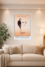 Somewhere in Time Movie in a bright living room above a beige sofa.