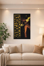 Soundgarden in a bright living room above a beige sofa.