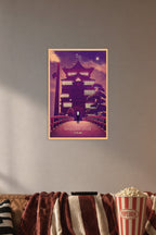 Spirited Away Bathhouse No-Face in a cozy movie room above a brown sofa with popcorn.