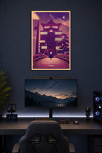 Spirited Away Bathhouse No-Face in a gaming desk setup above a monitor.