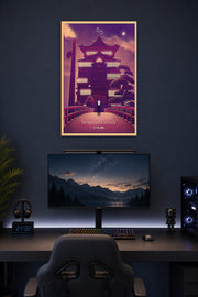 Spirited Away Bathhouse No-Face in a gaming desk setup above a monitor.