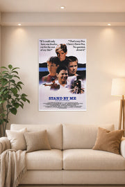 Stand By Me Movie in a bright living room above a beige sofa.
