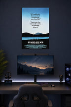 Stand By Me Movie Poster in a gaming desk setup above a monitor.