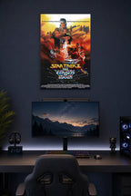 Star Trek II The Wrath of Khan Movie Poster in a gaming desk setup above a monitor.