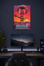 Star Trek IV: The Voyage Home in a gaming desk setup above a monitor.