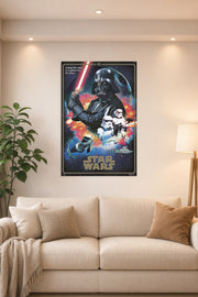Star Wars Episode IV - A New Hope - Movie in a bright living room above a beige sofa.