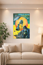 Star Wars The Empire Strikes Back Darth Vader & AT-AT in a bright living room above a beige sofa.