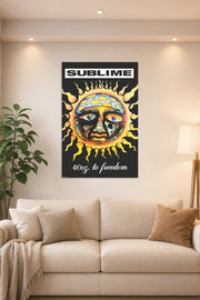 Sublime- 40 Oz. To Freedom Music in a bright living room above a beige sofa.