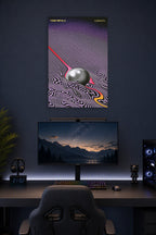 Tame Impala Currents Album Cover Art in a gaming desk setup above a monitor.
