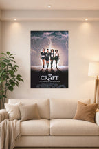 The Craft Movies in a bright living room above a beige sofa.