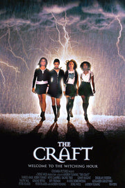 The Craft poster features four women walking through rain beneath branching lightning, with the film title and credits below.