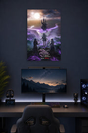 The Dark Crystal Age of Resistance Gelfling Heroes in a gaming desk setup above a monitor.