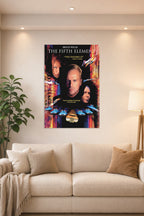 The Fifth Element Movies in a bright living room above a beige sofa.