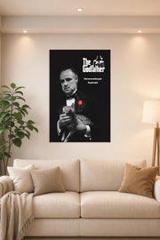 The Godfather in a bright living room above a beige sofa.
