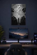 The Lighthouse Movie in a gaming desk setup above a monitor.
