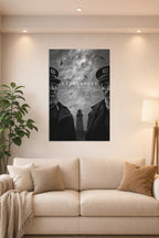 The Lighthouse Movie in a bright living room above a beige sofa.
