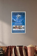 The NeverEnding Story in a cozy movie room above a brown sofa with popcorn.