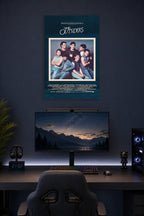 The Outsiders Movie Poster in a gaming desk setup above a monitor.
