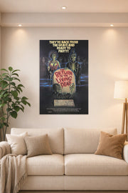 The Return of the Living Dead in a bright living room above a beige sofa.