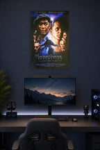 The Shawshank Redemption Movie Poster in a gaming desk setup above a monitor.