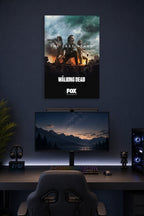 The Walking Dead 'The Last Stand' in a gaming desk setup above a monitor.