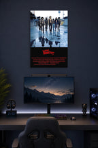 The Warriors Movie in a gaming desk setup above a monitor.
