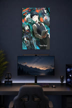 Tokyo Ghoul Anime Characters in a gaming desk setup above a monitor.