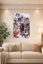 Tokyo Ghoul Iconic Characters in a bright living room above a beige sofa.