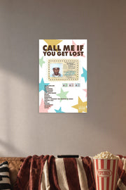 Tyler, The Creator Sir Baudelaire CALL ME IF YOU GET LOST in a cozy movie room above a brown sofa with popcorn.