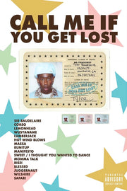 Call Me If You Get Lost poster with bold brown title, colorful stars, Tyler portrait travel license, and track list.