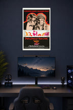What's Up Doc? Barbra Streisand Ryan O'Neal Movie Poster in a gaming desk setup above a monitor.
