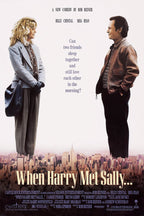 When Harry Met Sally poster features Meg Ryan and Billy Crystal facing each other above a warm-toned New York skyline.