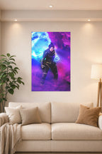 Wraith Apex Legends in a bright living room above a beige sofa.