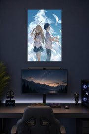 Your Lie in April Anime Musical Duo in a gaming desk setup above a monitor.