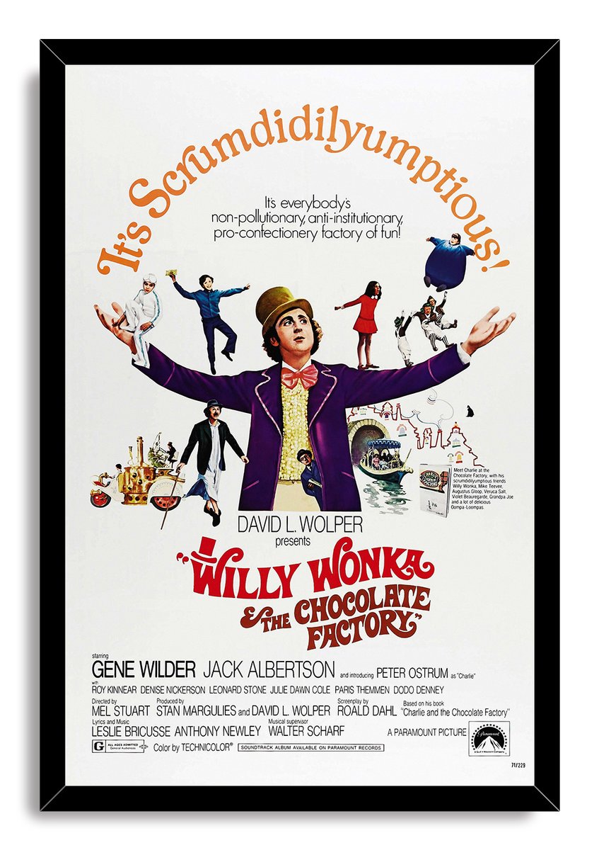 Willy Wonka & The Chocolate Factory Movie Decorative Painting (paper and canvas) art poster printing print