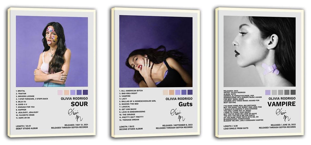 Olivia Rodrigo Poster A Set of 3 Album Decorative Painting (paper and canvas) art poster printing print