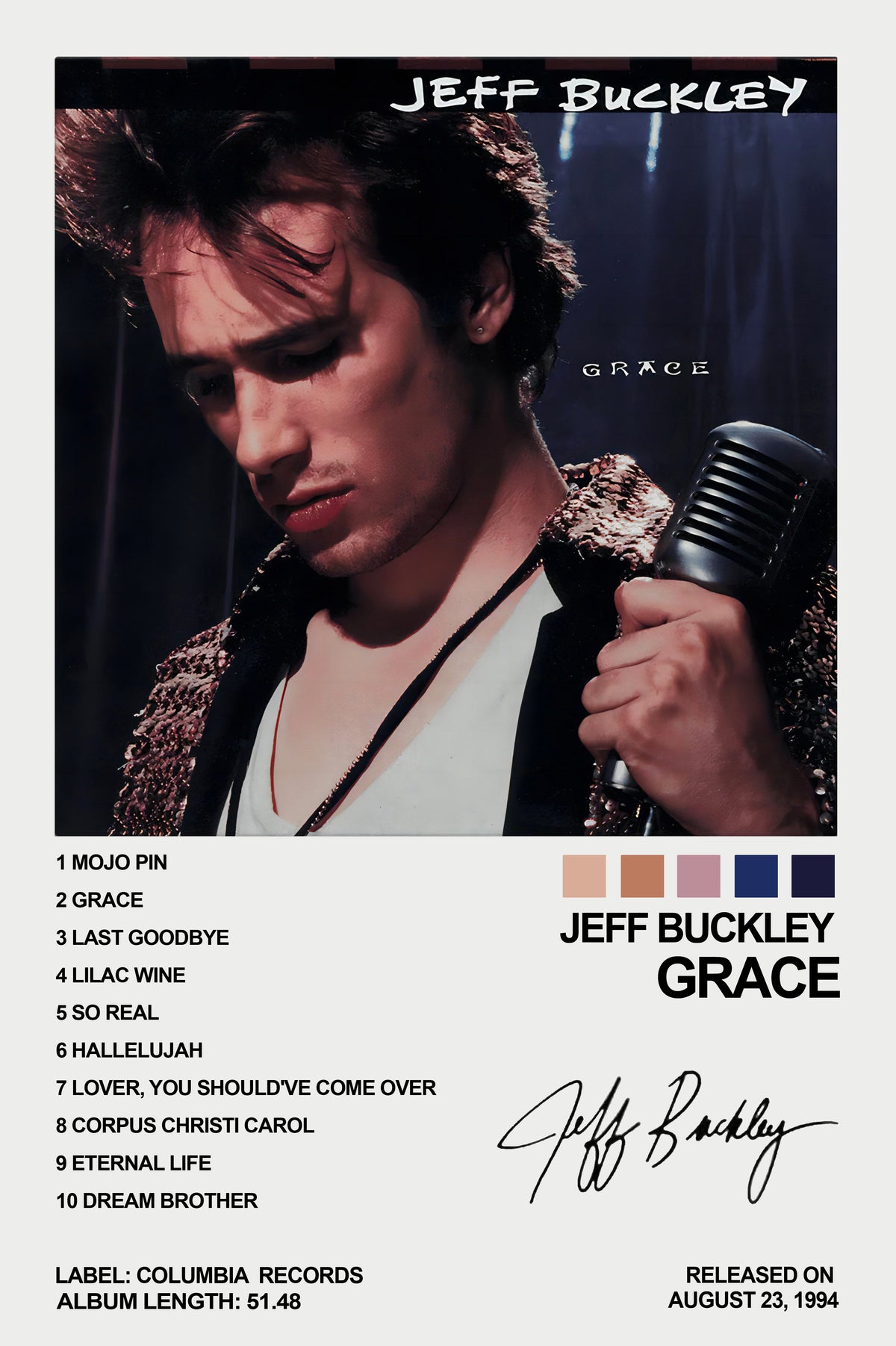 Jeff Buckley Grace Album Poster